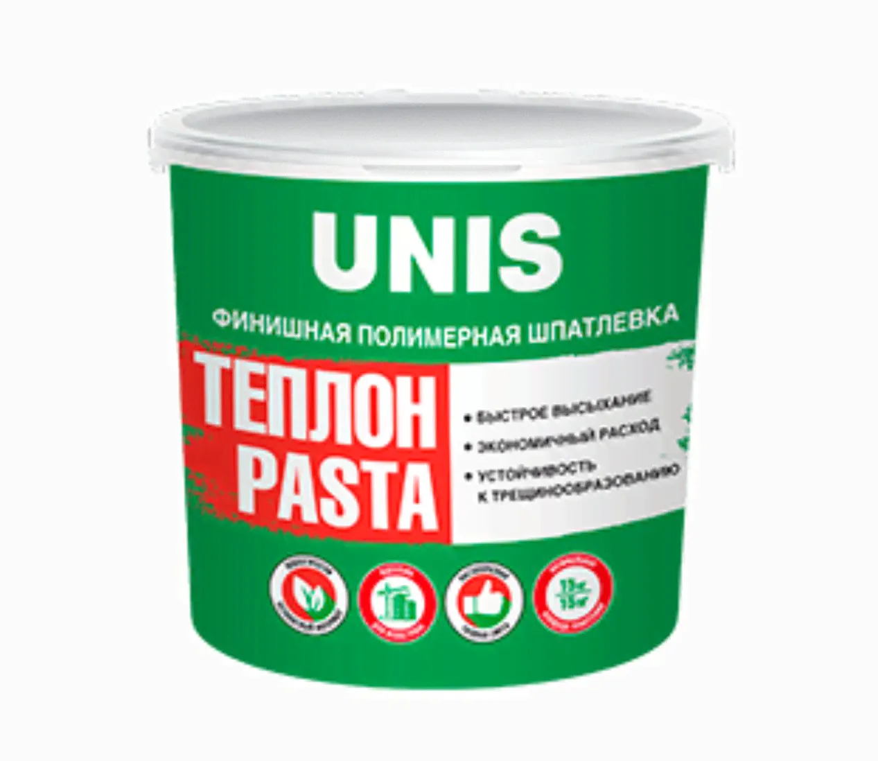 Шпаклевка полимерная финишная до 2мм ТЕПЛОН PASTA UNIS 28 кг-0