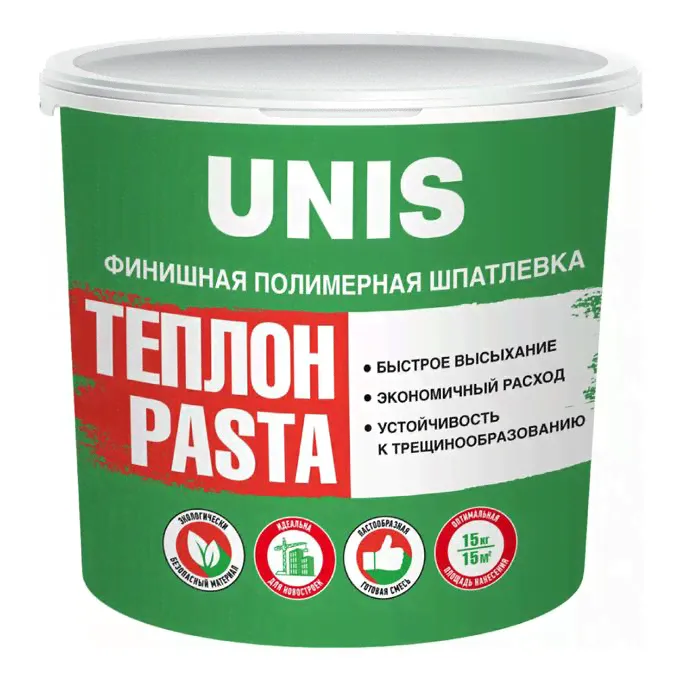 Шпатлевка финишная Unis Теплон Pasta белая 5 кг