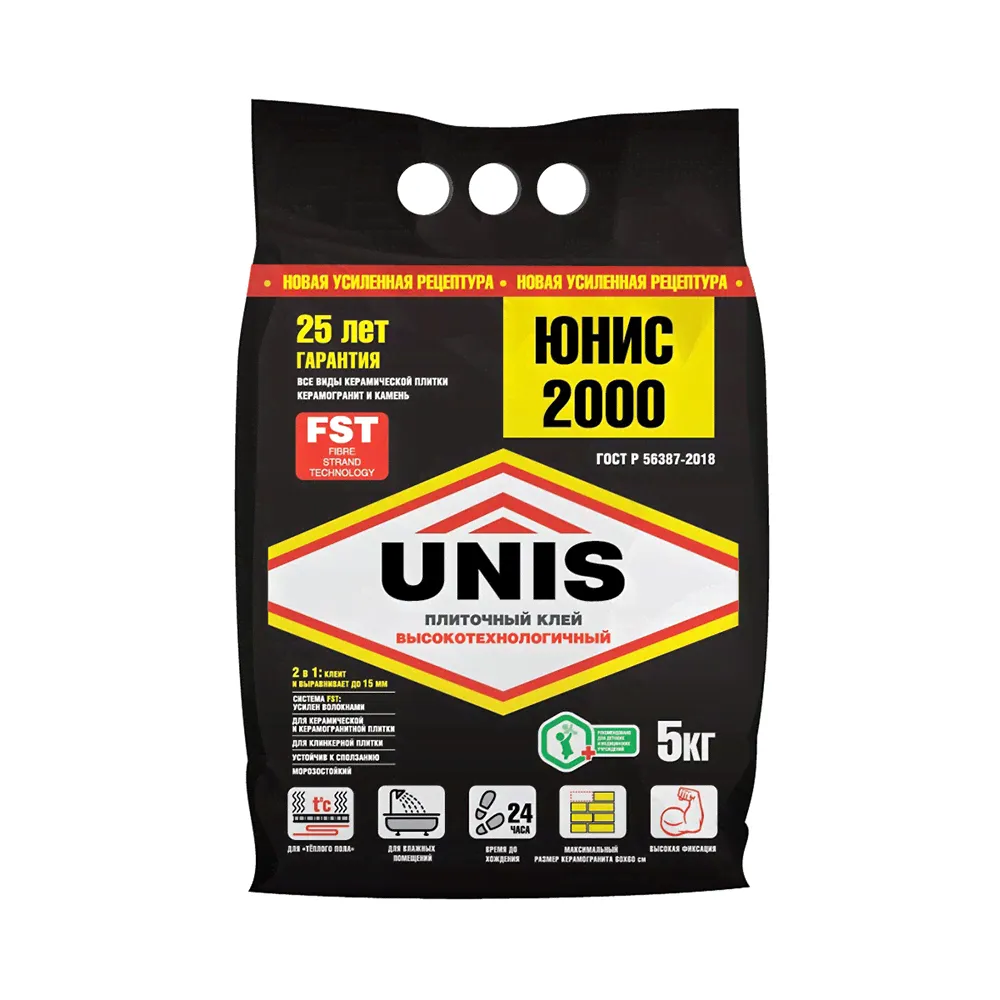 Клей для плитки Unis 2000 5 кг 140,52 р.