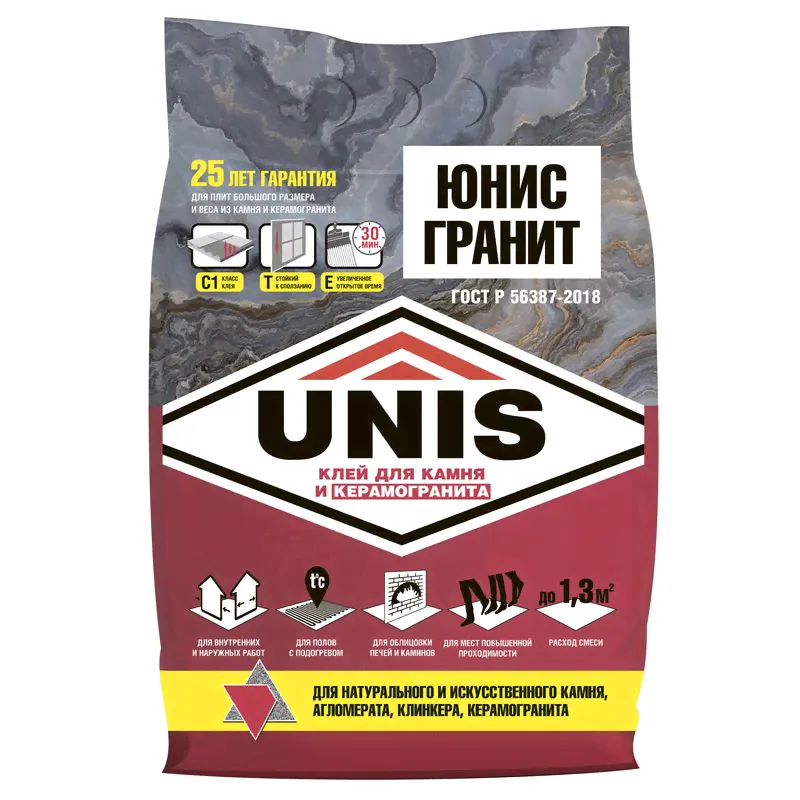 Плиточный клей UNIS Гранит (5кг)-0