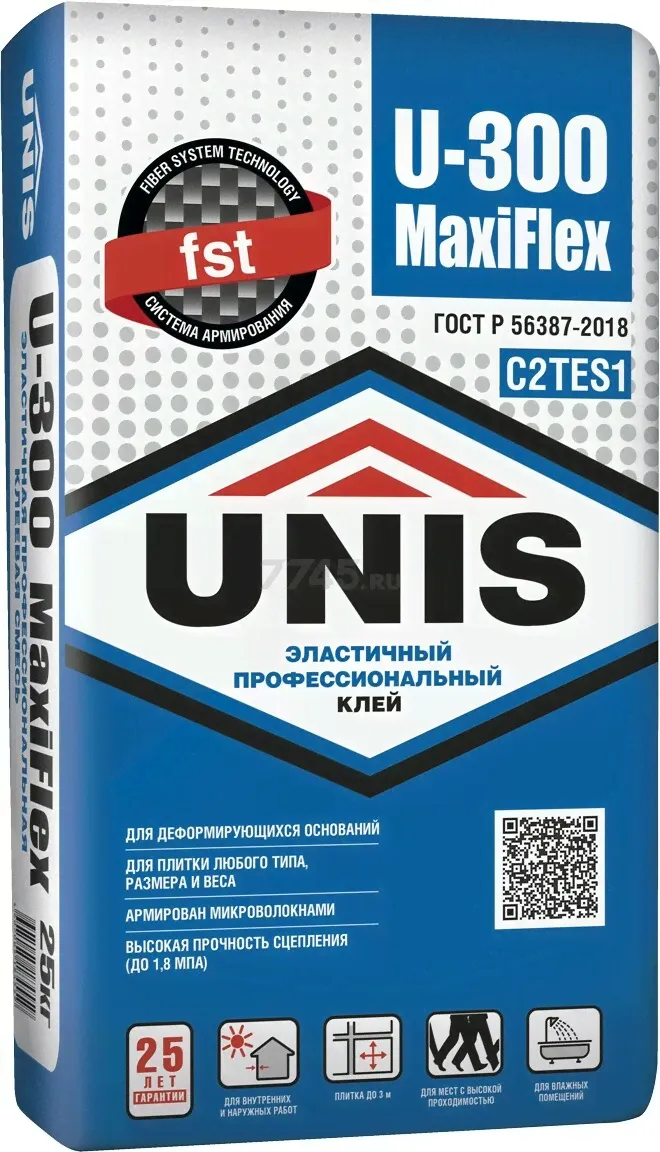 Клей для плитки UNIS U-300 MaxiFlex 5 кг-1