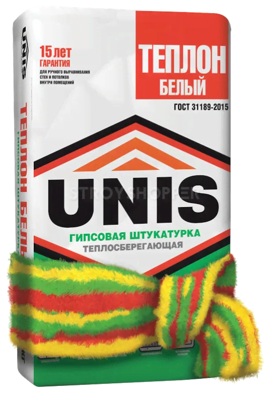 Юнис (UNIS) Теплон белый 30кг (гипсовая штукатурка)-0