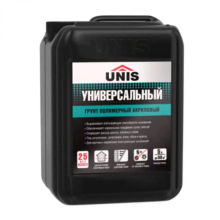 Грунтовка акриловая полимерная универсальная Unis, 5л-0