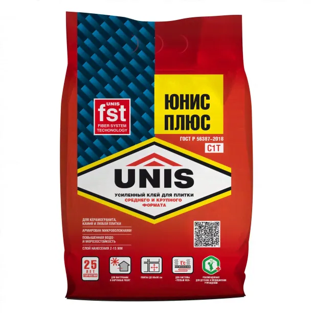 Клей для плитки C1T UNIS Юнис Плюс 5 кг