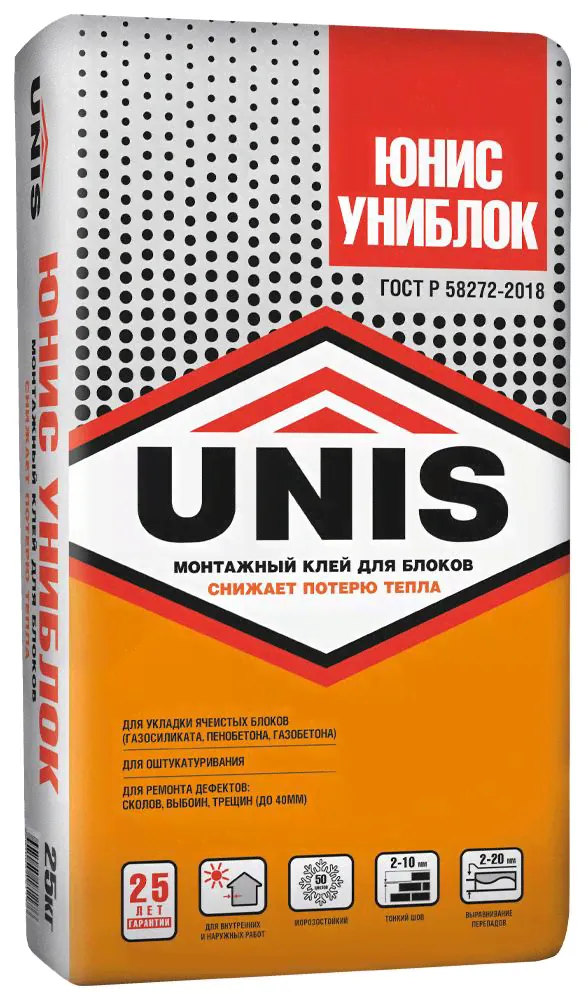 Клей кладочный UNIS Униблок 25кг