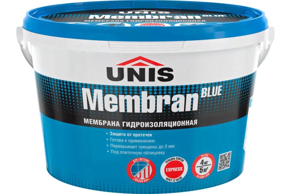 Гидроизоляционная мембрана UNIS BlueMembran 4 кг готовая гидроизоляция 4607005185662-0