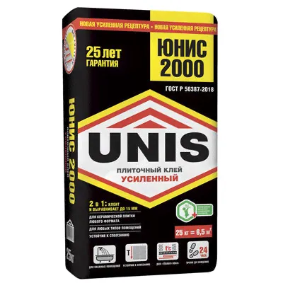 Плиточный клей UNIS 2000 серый 25 кг-0