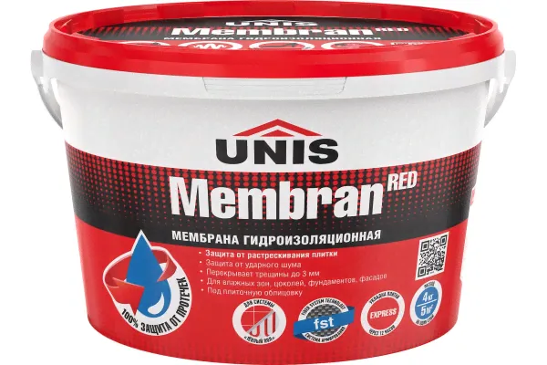 Гидроизоляция полимерная UNIS RED MEMBRAN 4кг