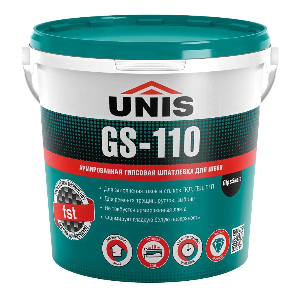 Шпатлевка Unis, GS-110 GipsSeam, гипс, универсальная, 5 кг-0
