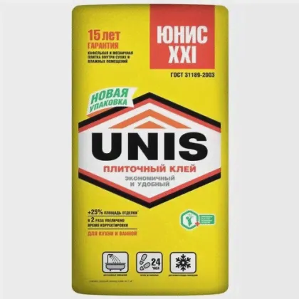 Юнис XXI клей плиточный (25кг) / UNIS XXI клей для керамической плитки и керамогранита (класс С0) (25кг)-0