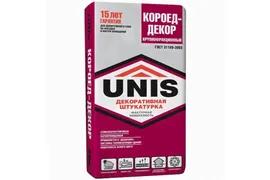 Штукатурка декоративная UNIS Короед-декор белый (2мм) 25кг