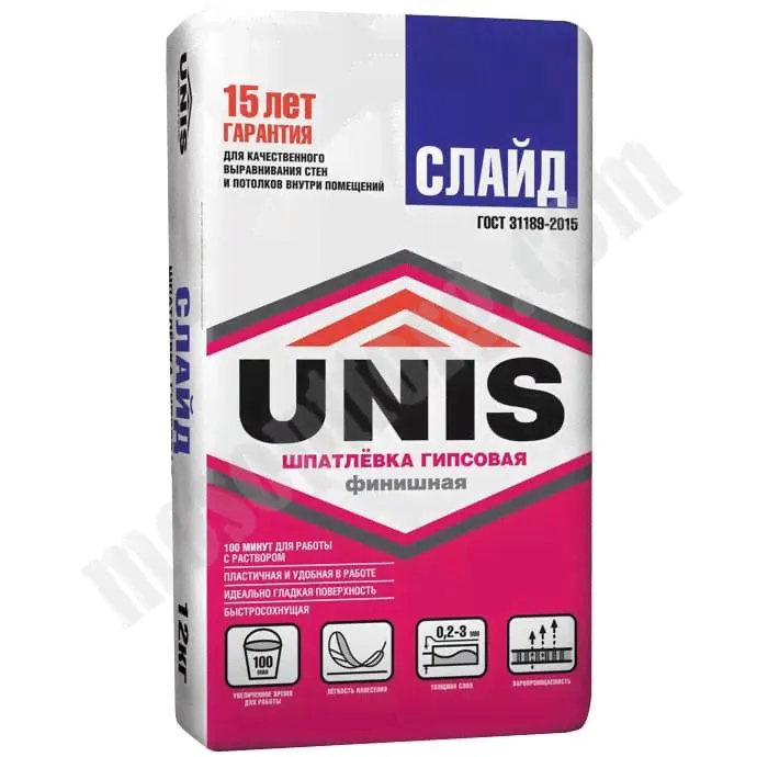 Шпатлевка гипсовая "Юнис-СЛАЙД", 12кг С-000083009 Unis-0