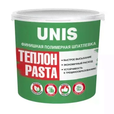 Шпаклевка полимерная Unis ТЕПЛОН PASTA готовая финишная светло-бежевая 5 кг