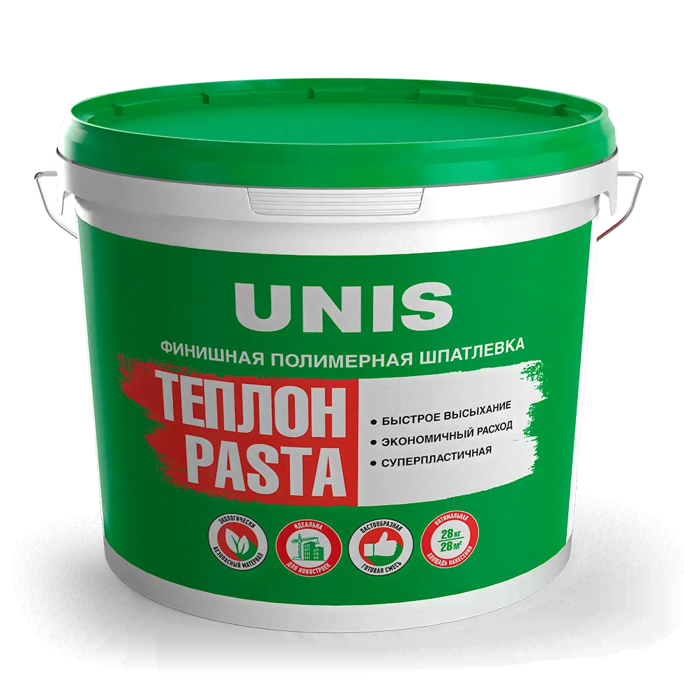 Шпаклевка полимерная Pasta Теплон 28 кг, Unis-0